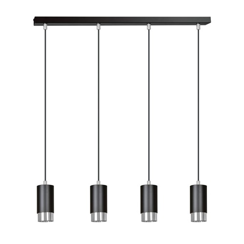 Fumiko 4 Svart/Krom pendellampa - GU10, 230V, utan ljuskälla