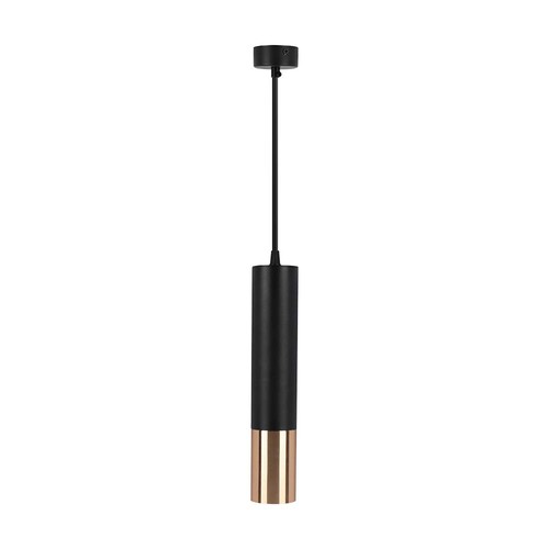 V-Tac GU10 svart/guld pendel lampa - Ø6x30cm., Hängande Pendel med GU10 sockel