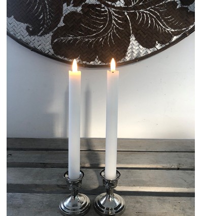 Outlet: LED kronljus med 3D flamma 25cm i vit - 2-pack