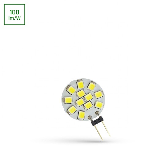 LED G4 1,2W - 12V, 12 LED, kallt vit, 20mm, Spectrum.