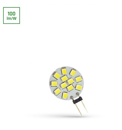 LED G4 1,2W - 12V, 12 LED, kallt vit, 20mm, Spectrum.