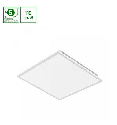 Spectrum 60x60 bakgrundsbelyst LED-panel - 40W, IP40, vit kant