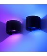 6W Vägglampa - IP65, Rund, RGB + CCT Tuya, Svart, Upp/ned, Justerbar, Inne / ute, Inkl. ljuskälla