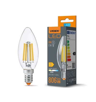 C35 LED-lampa 6W E14 - glödtråd, varmvit, 230V, 806lm