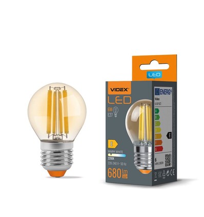 G45 LED-lampa 6W E27 - kolröd, bärnstenfärgad, extra varmvit, 230V, 680lm, förbrukning 6W