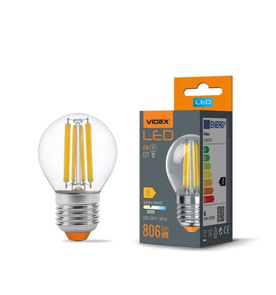 G45 LED-lampa 6W E27 - glödtråd, varmvit, 230V, 806lm