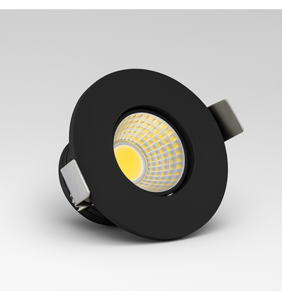 LEDlife Focu38 möbelspot infällning RA92 - Hål: Ø3,5 cm, Mått: Ø3,8 cm, Svart, 2W, 12V DC