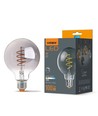 G95 LED-lampa 4W E27 - glödtråd, dimbar, spiral, gråtonad / askfärgad, extra varmvit, 230V, ljusstyrka 100, förbrukning 4