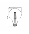 G95 LED-lampa 7W E27 - kolröd, dimbar, neutralvit, 230V, 806lm