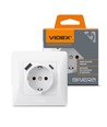 Enkelt schuko-uttag - USB-A+USB-C, vit
