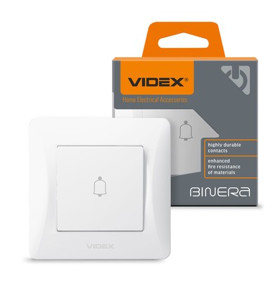 Dörrklocka strömbrytare – 86x86mm, IP20, vit