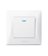 1-kanals strömbrytare med indikatorlampa - 86x86mm, IP20, vit