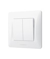 2-kanals strömbrytare - 86x86, IP20, vit
