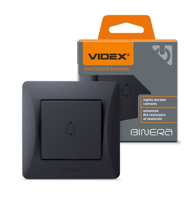 Dörrklocka strömbrytare – 86x86mm, IP20, svart