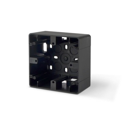 Ytmonteringsbox - enkel, svart