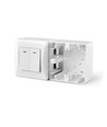 Ytmonteringsbox - enkel, vit