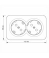 Schuko-uttag - ytmontage, dubbel, IP20, vit