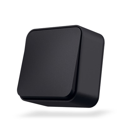 1-kanals utanpåliggande strömbrytare - 68x68mm, IP20, svart