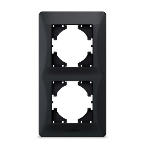 BINERA 2-fack vertikal ram - Svart grafit, 86x157 mm, IP20 inomhus