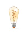 St64 LED-lampa 4W E27 - glödtråd, dimbar, spiral, bärnstensfärgad, extra varmvit, 230V, 300lm