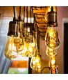 St64 LED-lampa 4W E27 - glödtråd, dimbar, spiral, bärnstensfärgad, extra varmvit, 230V, 300lm