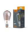 St64 LED-lampa 4W E27 - koltrådsdämpbar spiral gråtonad / askfärgad extra varm vit, 230V, ljusstyrka 100, förbrukning 4