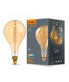 Ps160 LED-lampa 8W E27 - glödtråd, dimbar, spiral, bärnstenfärgad, extra varmvit, 230V, 500lm