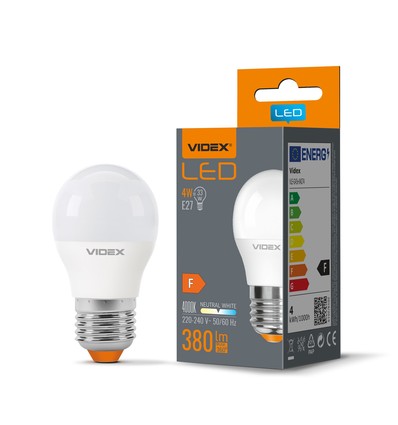 G45 LED-lampa 4W E27 - neutralvit, 230V, 380lm, förbrukning 4W