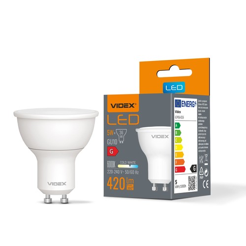 LED-lampa 5W GU10 - kallvit, 230V, 420lm, förbrukning 5W
