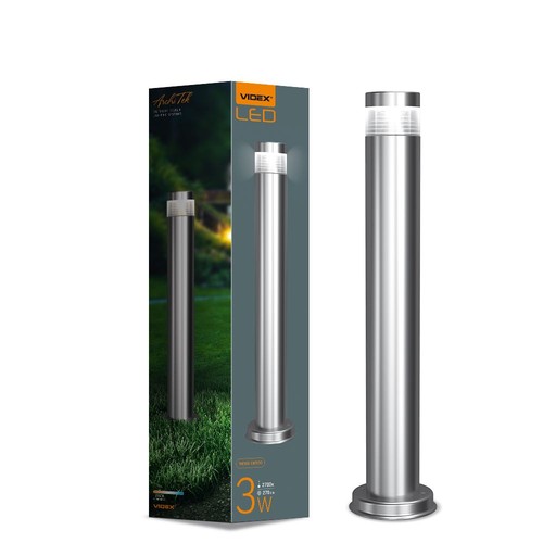 60 cm Luka trädgårdslampa 3W - silver, 230V, ljusstyrka 300, förbrukning 3