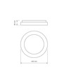 Edge taklampa 72W - LED, vit, 230V, 7500lm, förbrukning 72W