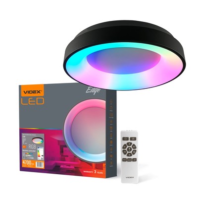 Edge pendelarmatur 72W - LED, dimbar, med fjärrkontroll, RGB, svart, spänning: 230V, ljusstyrka: 7500, förbrukning: 72