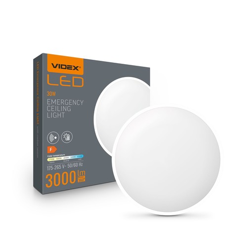 LED-nödbelysning - för tak med rörelsesensor, 230V, 3000 lm, max 30 W