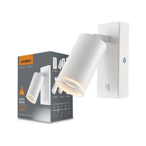 Kent spotlampa GU10 - väggmonterad, vit, 230V, max 30W
