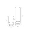 Ariza takspotlampa GU10 - 2x, svart, 230V, max 2x30W