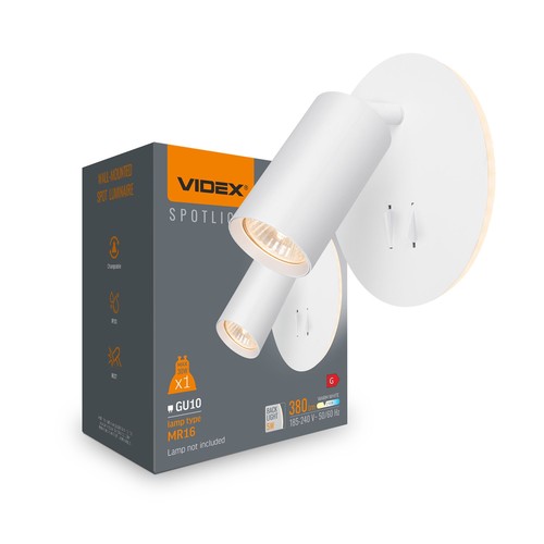 Väggfäste spotlight - spänning: 230V, ljusstyrka: 380, förbrukning: 5W (Back Light) + max 30
