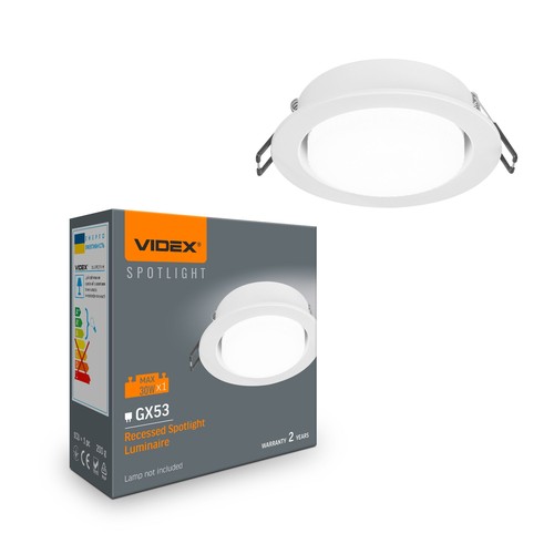 Infälld spotlight GX53 - spänning: 230V, förbrukning: max 30