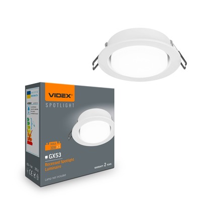 Infälld spotlight GX53 - spänning: 230V, förbrukning: max 30
