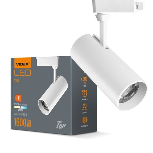 Tor skenspot 20W - vit, 230V, 1600lm, förbrukning 20W