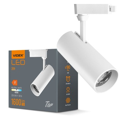 Tor skenspot 20W - vit, 230V, 1600lm, förbrukning 20W