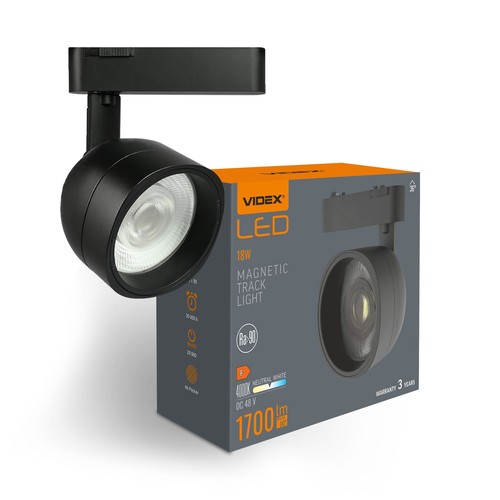 LED-ljus - för magnetiskt slankt skensystem, svart, ljusstyrka 1700, förbrukning 18