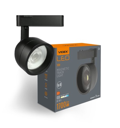 LED-ljus - för magnetiskt slankt skensystem, svart, ljusstyrka 1700, förbrukning 18