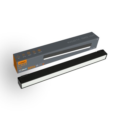 LED-ljus - Magnetiskt smalt skensystem, svart, ljusstyrka 980 lm, förbrukning 10,5W