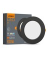 LED infälld spotlight 6W - Rund, svart, neutralvit, 230V, 620lm, förbrukning 6W