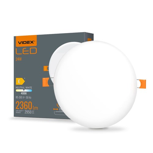 LED infälld spotlight 24W - rund, neutralvit, 230V, ljusstyrka 2950, förbrukning 24