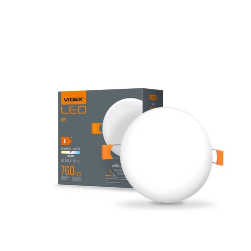 LED infälld spotlight 9W - rund, neutralvit, 230V, 950lm