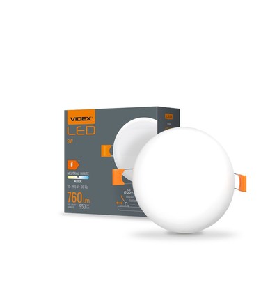 LED infälld spotlight 9W - rund, neutralvit, 230V, 950lm