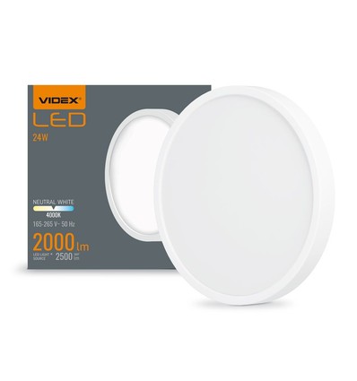 LED taklampa 24W - Rund, neutralvit