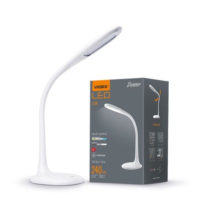 Denver bordslampa - LED, dimbar, vit, 230V, 370lm, 5,5W