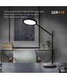 Tf15b bordslampa 20W - LED, dimbar, neutralvit, svart, 230V, 1450lm, förbrukning 20W